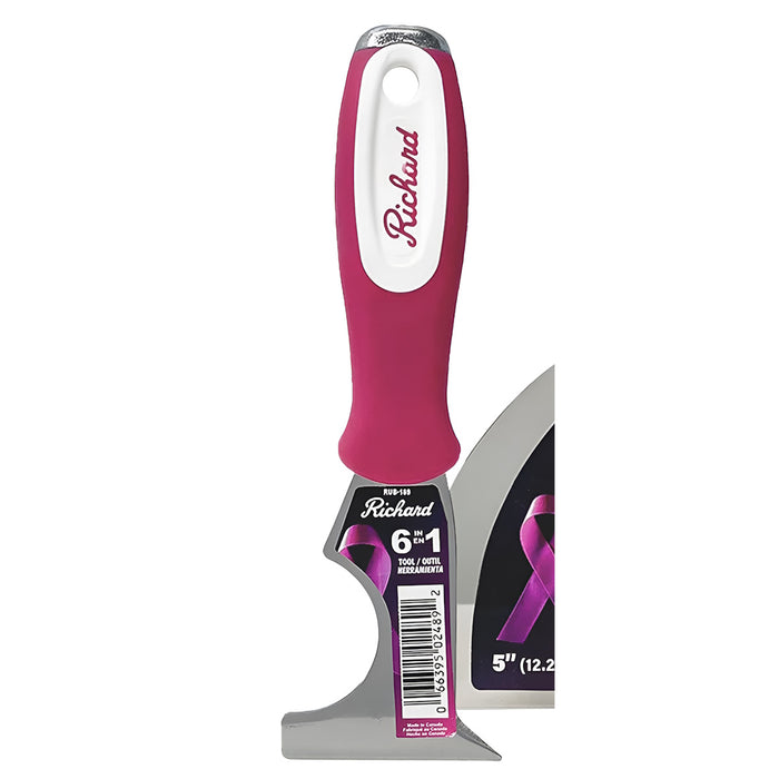 Outil à prise ergonomique rose 6-en-1