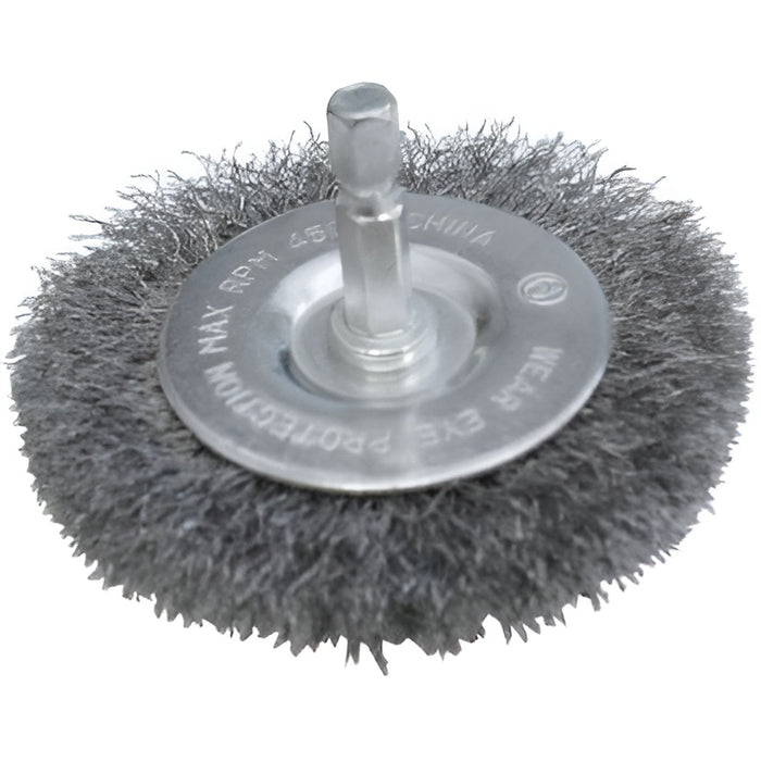Brosse abrasive métallique circulaire 3" - Finition fine