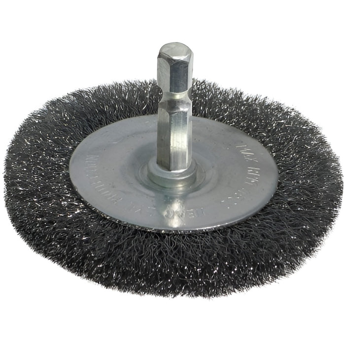 Brosse abrasive métallique circulaire 3" - Finition rugueuse