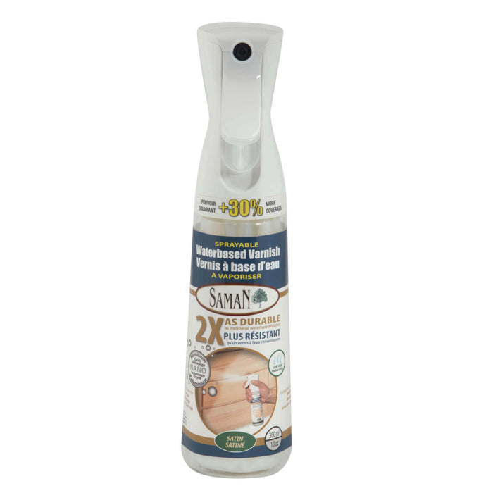 Vernis intérieur à base d"eau aérosol - Clair - Satiné - 300 mL