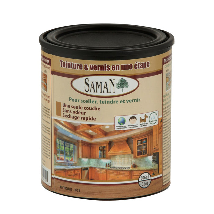 Teinture et vernis tout-en-un - Antique - 946 mL