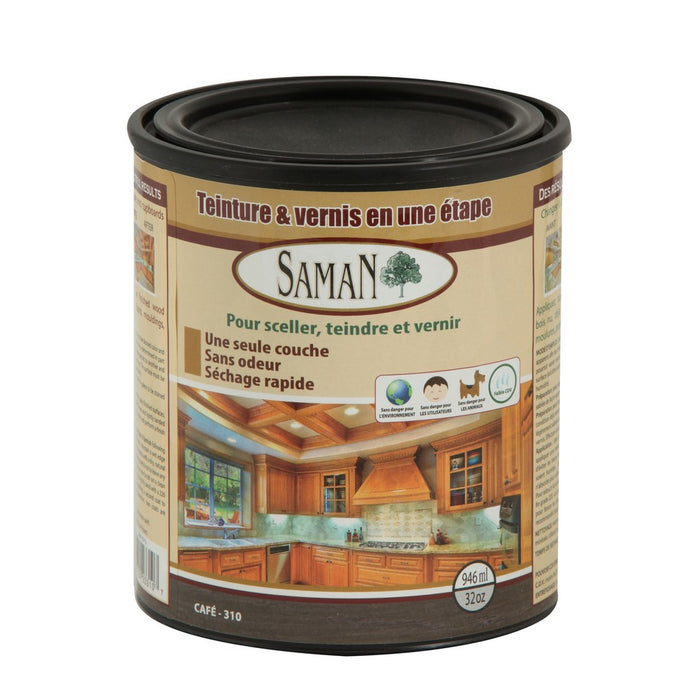 Teinture et vernis tout-en-un - Café - 946 mL