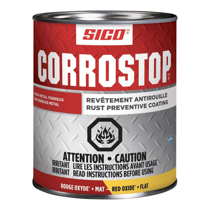 Peinture antirouille - Corrostop - Rouge oxyde - Fini mat - 946 mL
