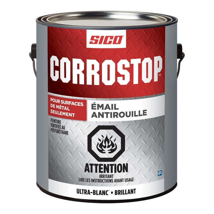 Peinture antirouille - Corrostop - Ultra-blanc - Fini lustré - 3.78 L