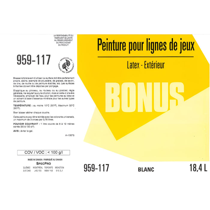 Peinture à terrains de jeux - Blanc teintable - 18.9 L