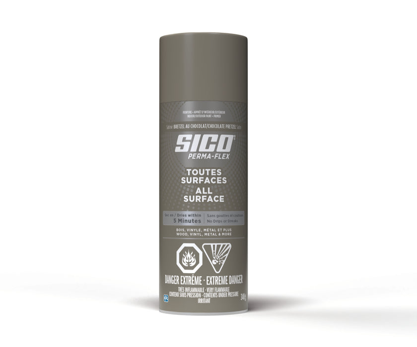 Peinture toute surface Permaflex en aérosol - Int./Ext. - Bretzel au chocolat - Fini satiné - 340 g - SICO