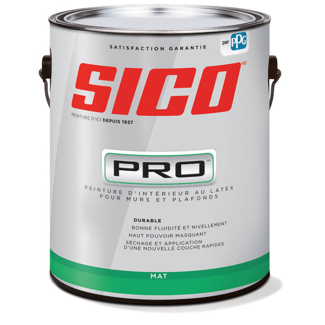 Peinture latex Mat à plafond SICO Pro - Noir - 3,78L