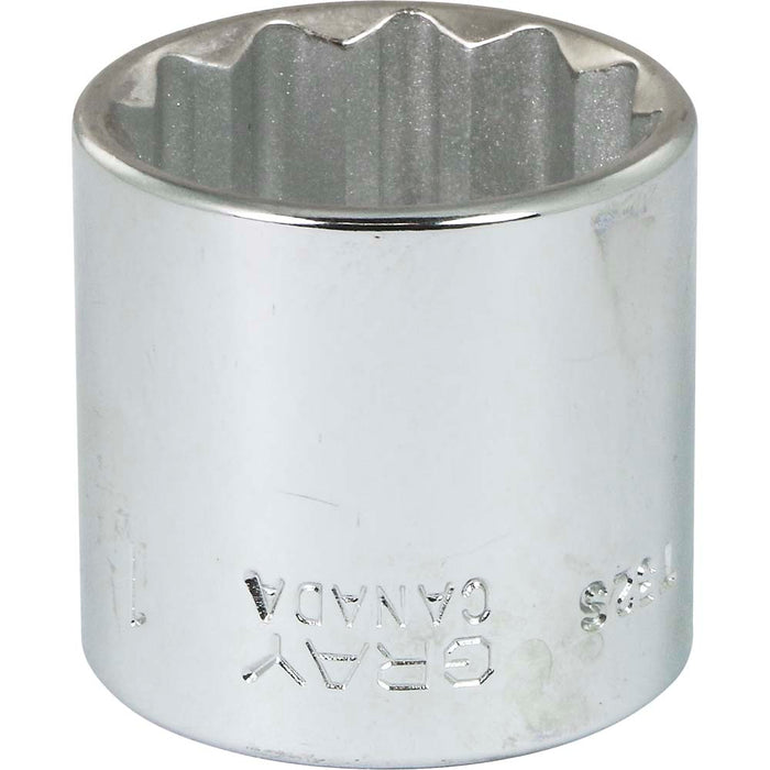 Douille chromée régulière à prise 3/8" (12 pans x 1")
