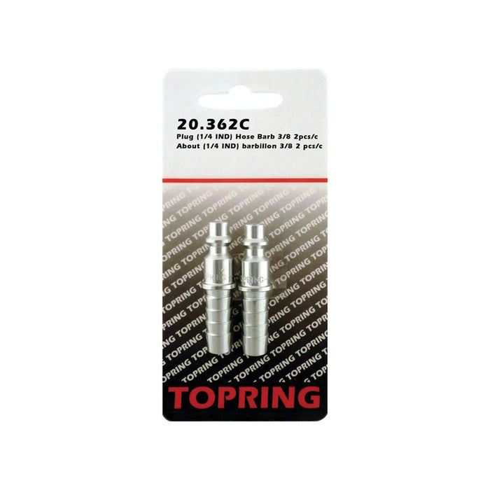 About (1/4 IND) Barb.3/8" paquet de 2