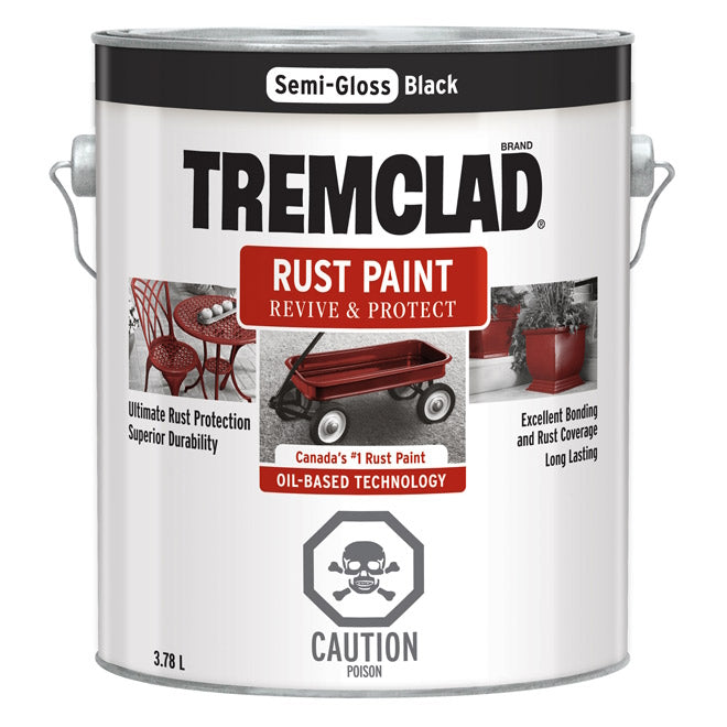 Peinture antirouille Tremclad - Noir - Fini semi-lustré - 3,78L