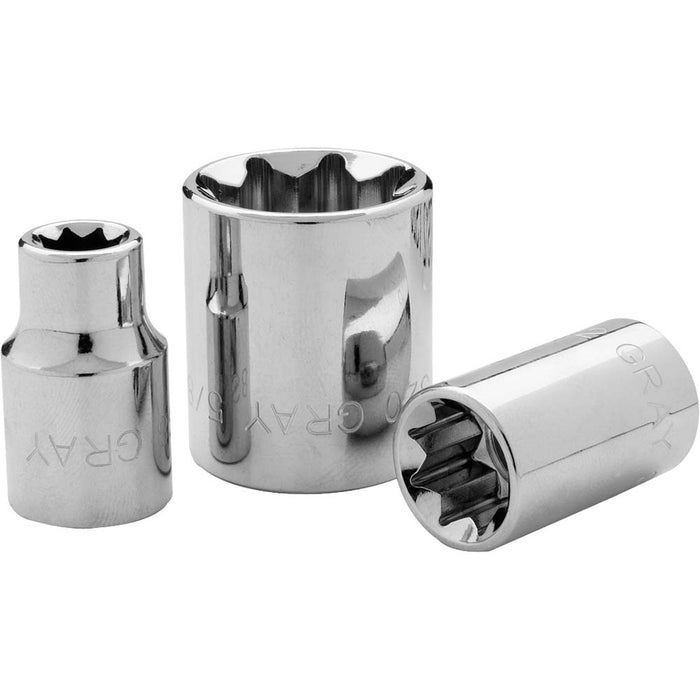 Douille 2xCarré standard (1/4", prise 3/8") à 8 pans