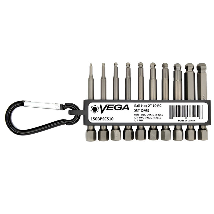 Ensemble de 10 embouts de 2" à bille hexagonale - SAE