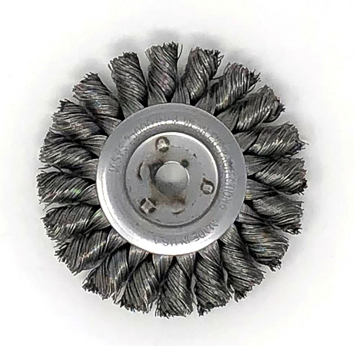 Brosse circulaire à fils noués 3", non-filetée