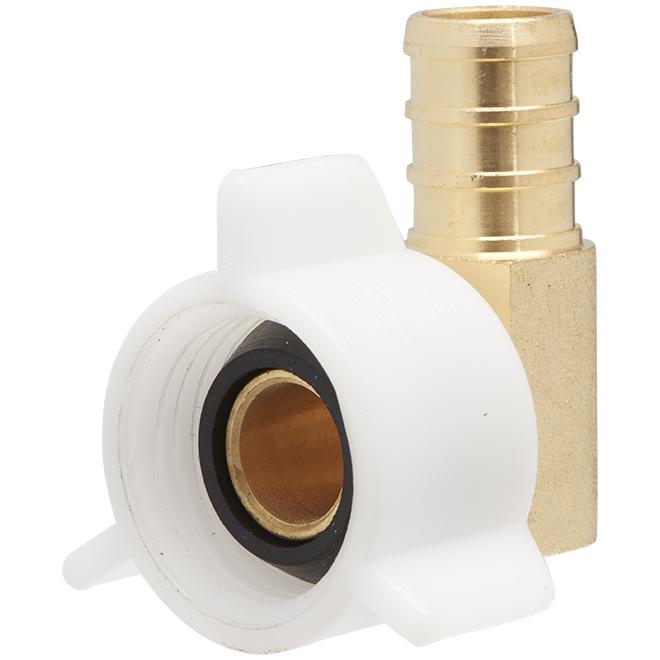 Coude pivotant en laiton 1/2" Pex X 1/2" (F) NPT aqua-dynamic - Quincaillerie G.H. Berger