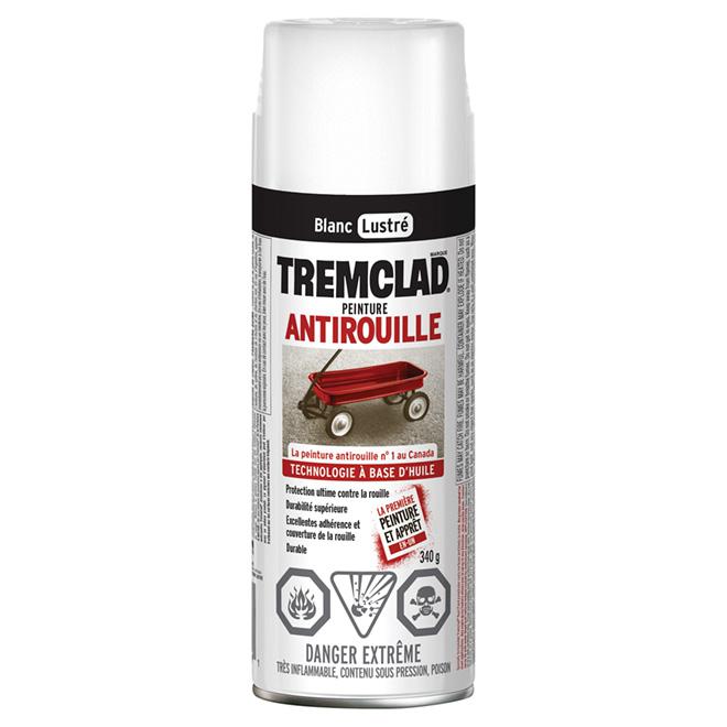 Peinture antirouille aérosol Tremclad - Blanc - Fini lustré