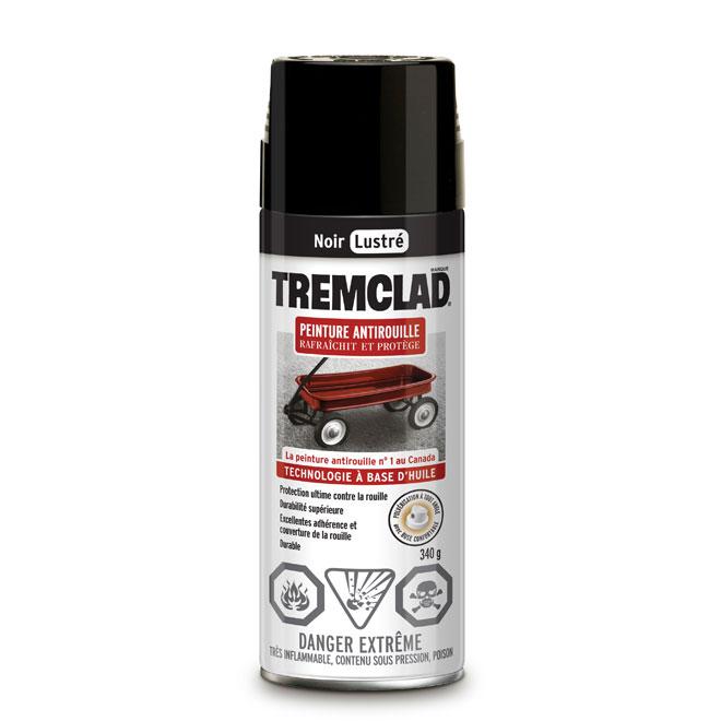 Peinture antirouille aérosol Tremclad - Noir - Fini lustré