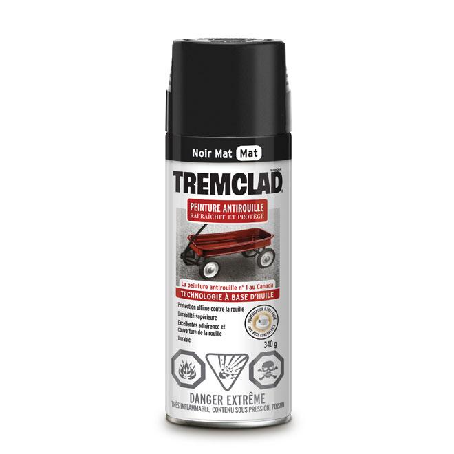 Peinture antirouille aérosol Tremclad - Noir - Fini mat