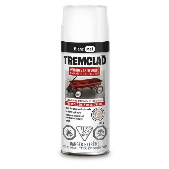 Peinture antirouille aérosol Tremclad - Blanc - Fini mat