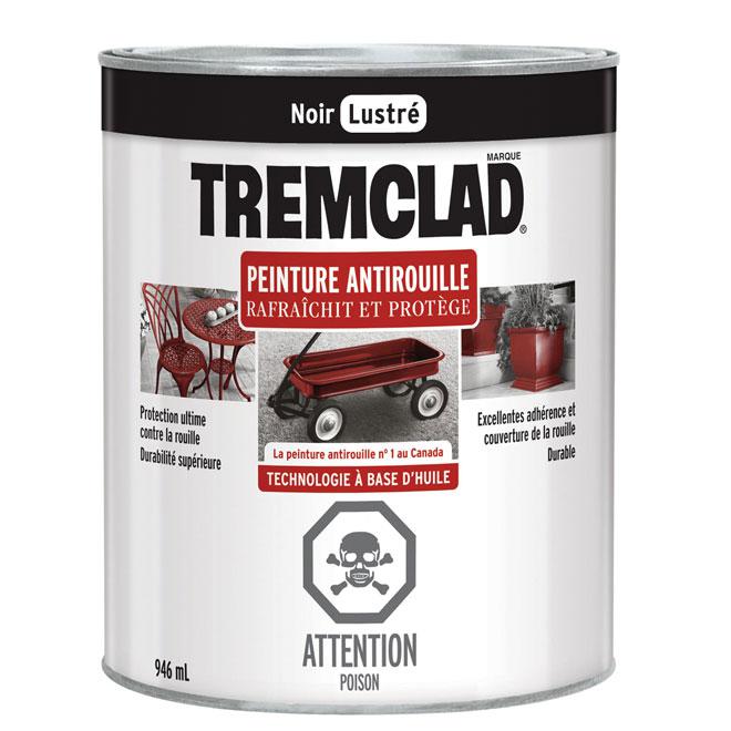 Peinture antirouille Tremclad - Noir - Fini lustré - 946ml