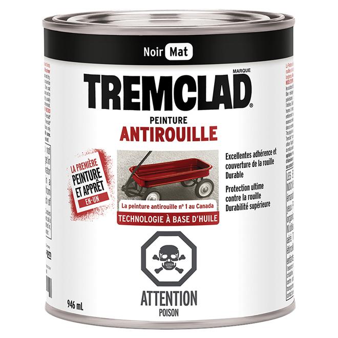 Peinture antirouille Tremclad - Noir  - Fini mat - 946ml