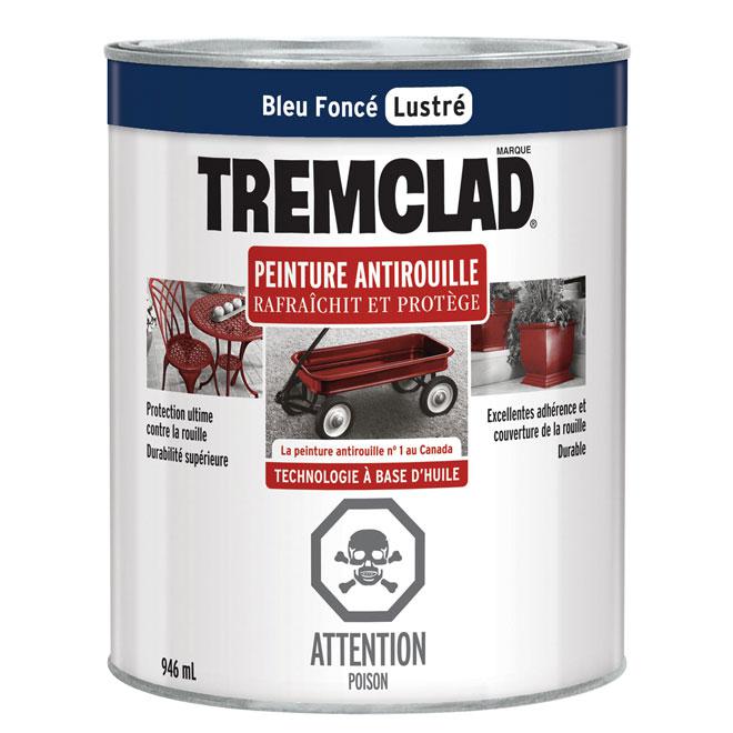 Peinture antirouille Tremclad - Bleu foncé  - Fini lustré - 946ml