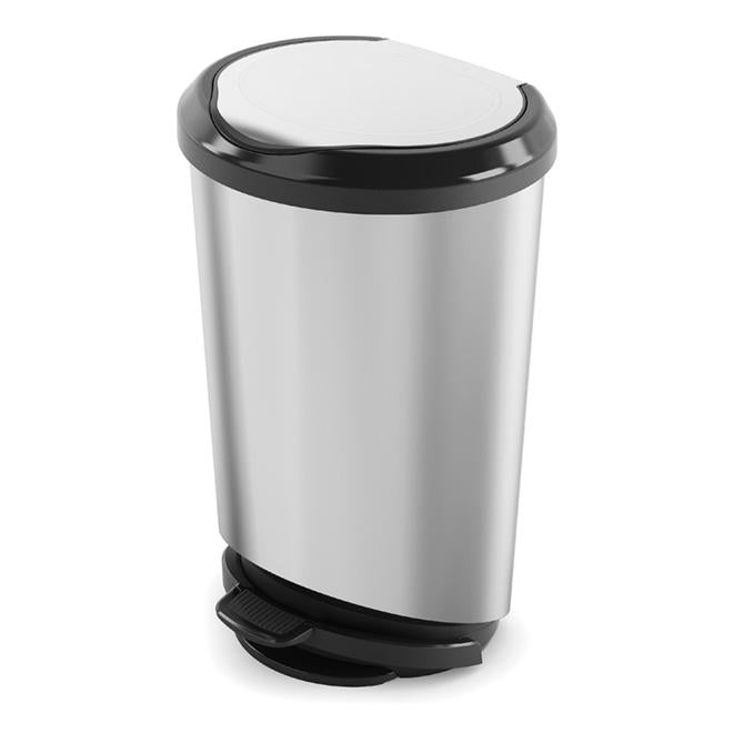 Poubelle 42 L en acier inoxydable avec couvercle à pédale Curver - Quincaillerie G.H. Berger