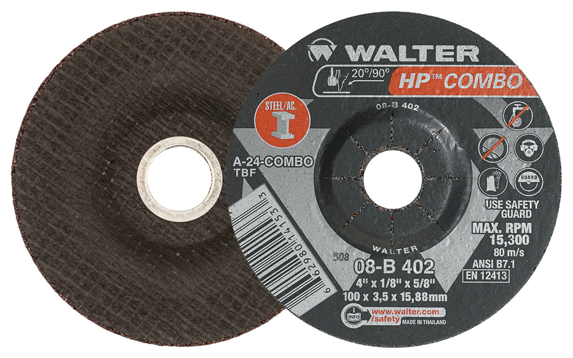 Meule à rectifier-tronçonner HP COMBO™ [4"x1/8"x5/8"]