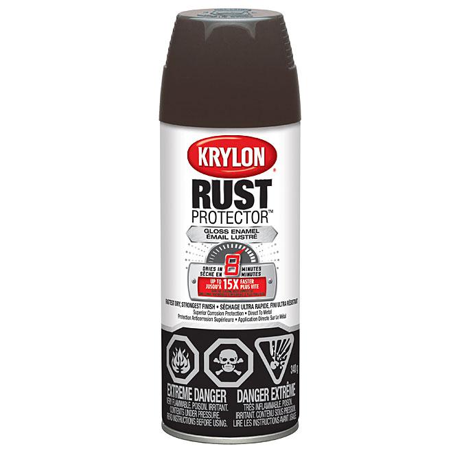 Peinture antirouille émaillée aérosol Rust Protector Krylon - Cuir brun - Fini mat