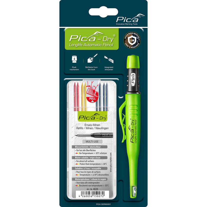 Crayon Pica-Dry® avec 8 mines assorties