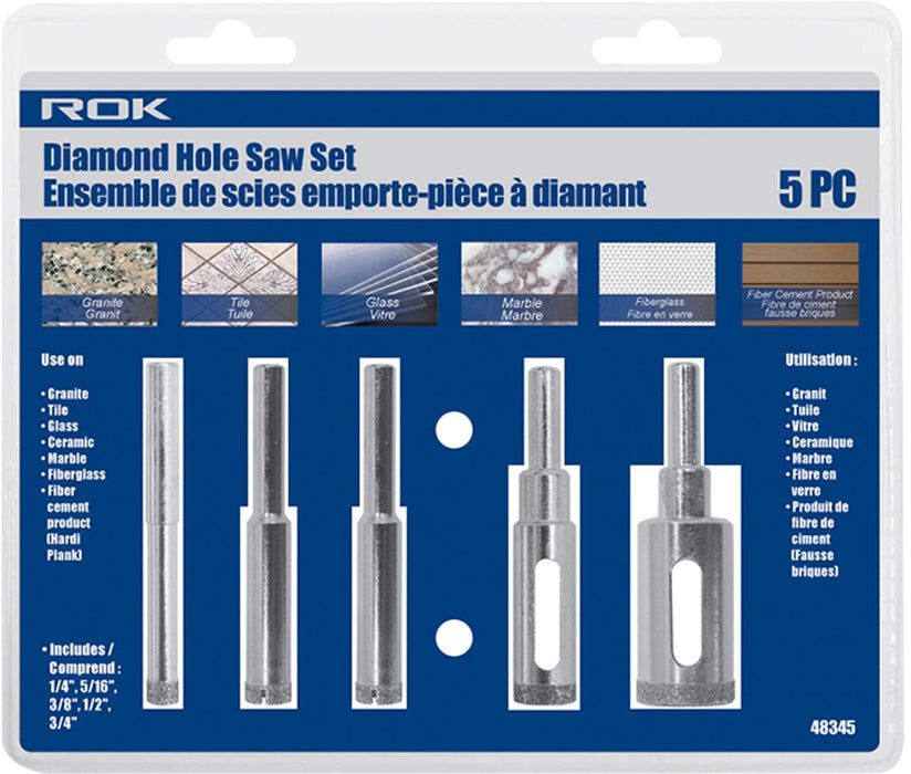 Ens. 5 Scies Emporte-pièces Diamantées (1/4" à 3/4")