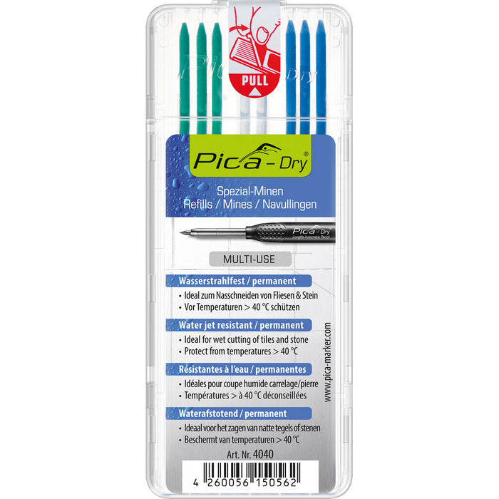 Crayon Pica-Dry® avec 8 mines spéciales résistantes à l'eau