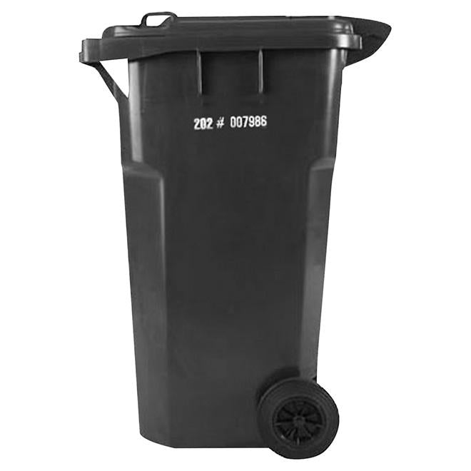 Bac roulant gris 240 L avec roues de 8