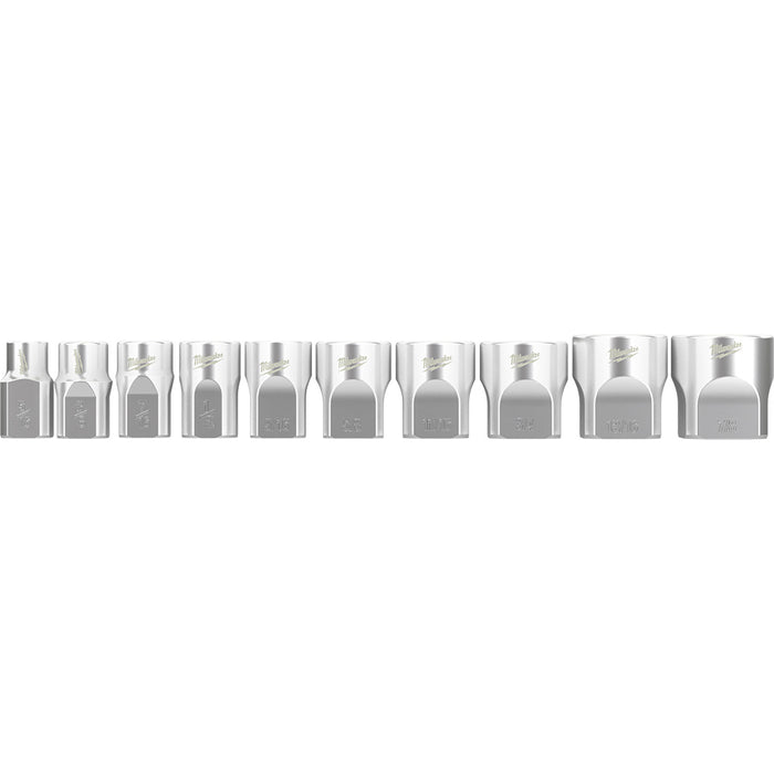 Ens. 10 douilles standard SAE à prise 3/8"