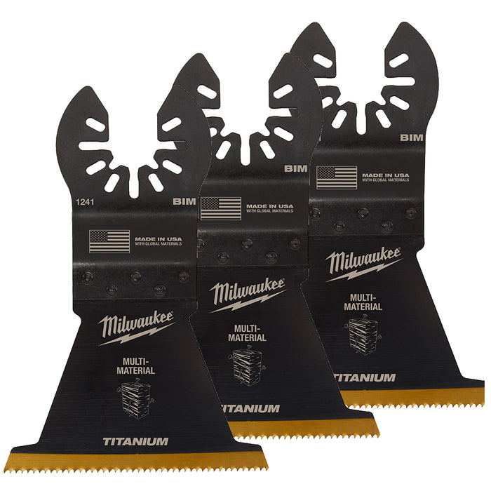 Lame multi-matériaux 2-1/2", bimétallique avec titane, universelle (3/pqt.)