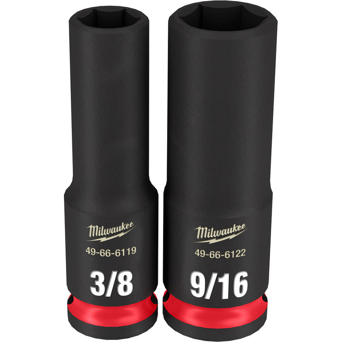 Ens. 12 douilles SHOCKWAVE™ profondes SAE à prise 3/8"