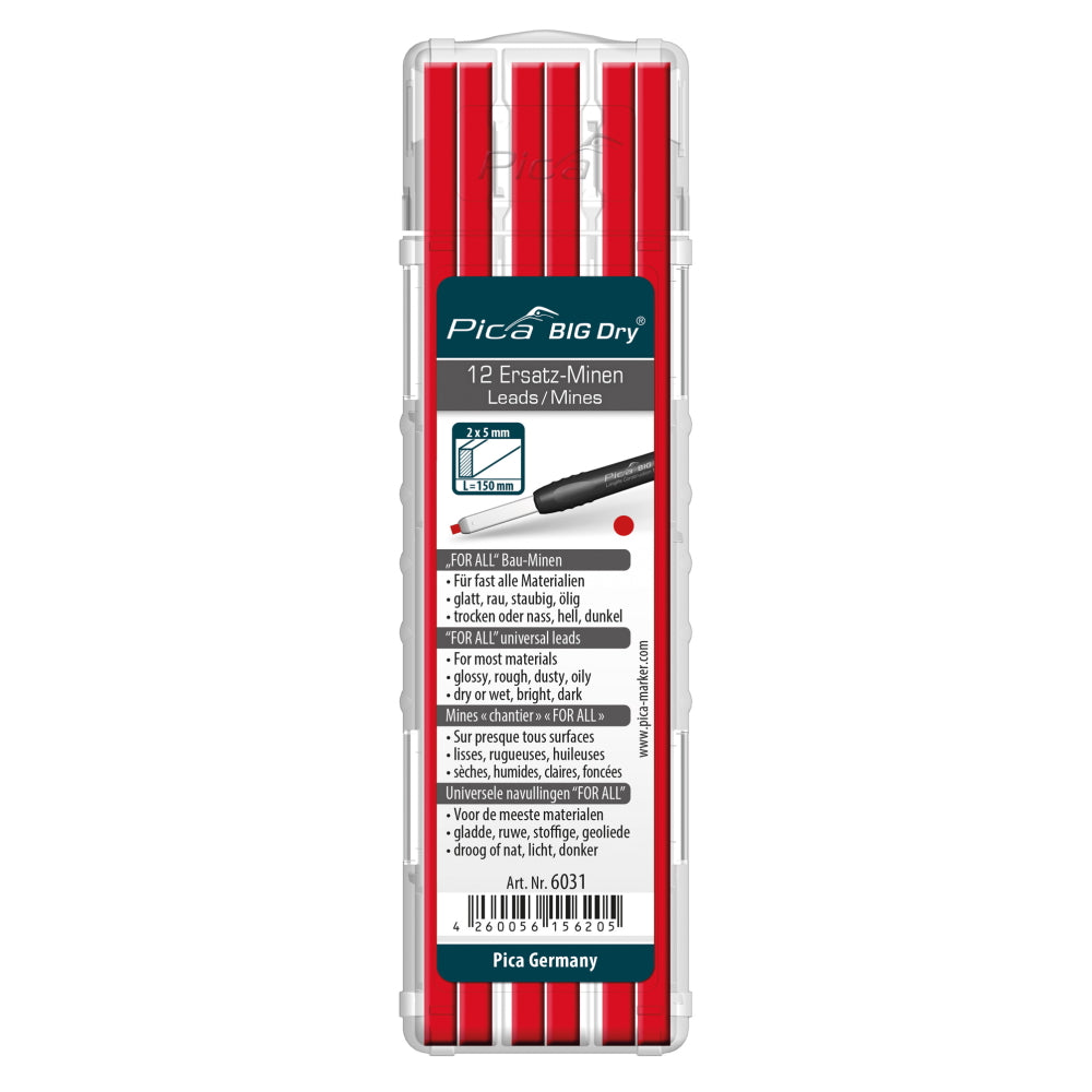 PICA Mines de rechange BIG Dry®, Rouge (12/pqt.)