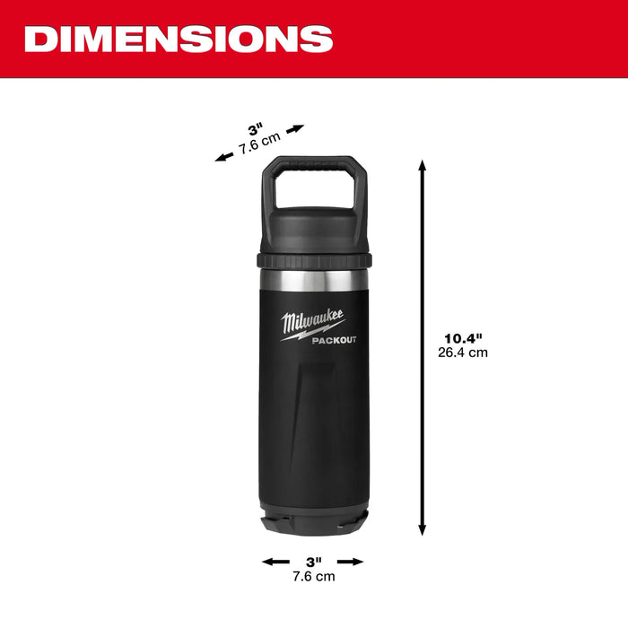 Bouteille isotherme avec couvercle 18oz PACKOUT - Noir - Milwaukee - Quincaillerie G.H. Berger