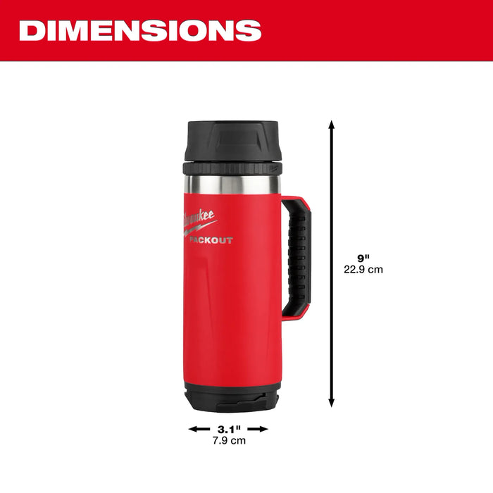 Tasse isotherme avec couvercle à bec 18oz PACKOUT - Rouge - Milwaukee - Quincaillerie G.H. Berger