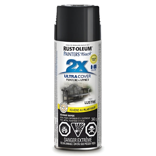Peinture en aérosol Rust-Oleum Painter's Touch polyvalente 340g - fini lustré - Noir - Quincaillerie G.H. Berger