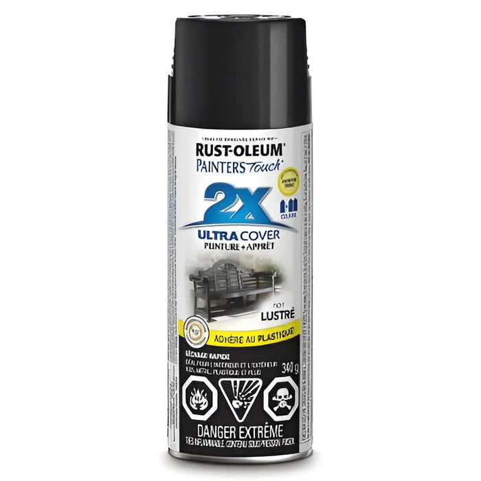 Peinture en aérosol Rust-Oleum Painter's Touch polyvalente 340g - fini lustré - Noir - Quincaillerie G.H. Berger