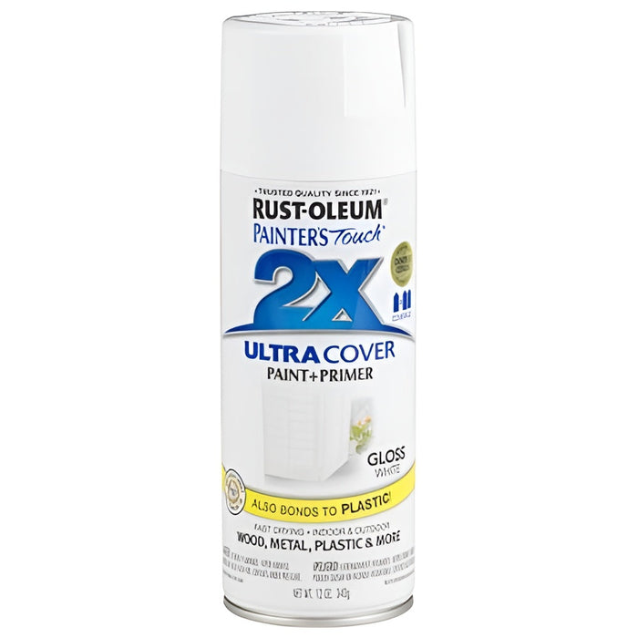 Peinture en aérosol Rust-Oleum Painter's Touch polyvalente 340g - fini lustré - Blanc - Quincaillerie G.H. Berger