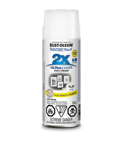 Peinture en aérosol Rust-Oleum Painter's Touch polyvalente 340g - fini mat - Blanc - Quincaillerie G.H. Berger