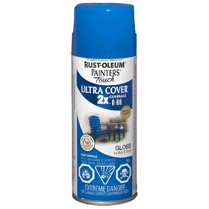 Peinture en aérosol Rust-Oleum Painter's Touch polyvalente 340g - fini lustré - Bleu brillant - Quincaillerie G.H. Berger