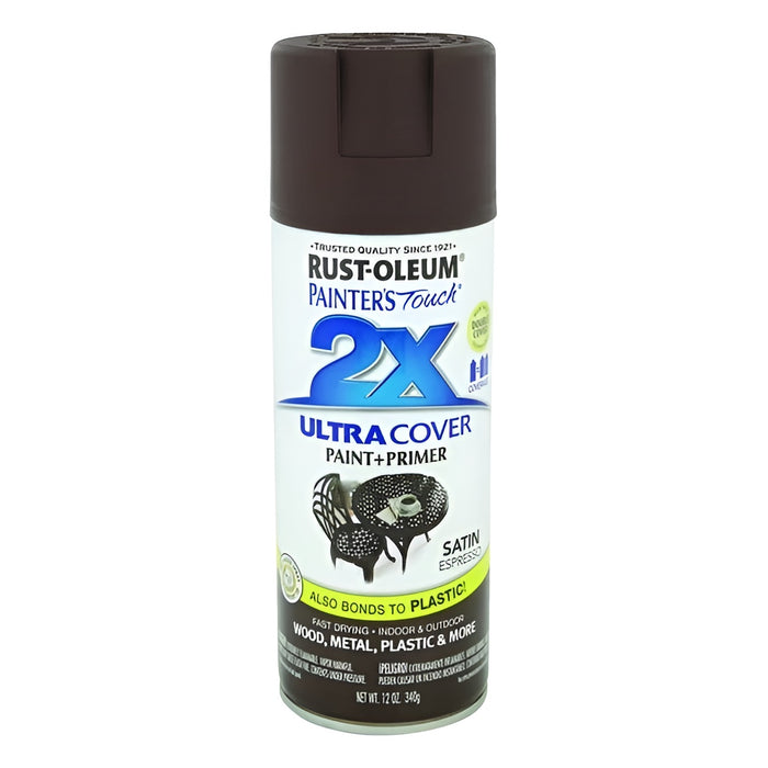 Peinture en aérosol Rust-Oleum Painter's Touch polyvalente 340g - fini satiné - Espresso