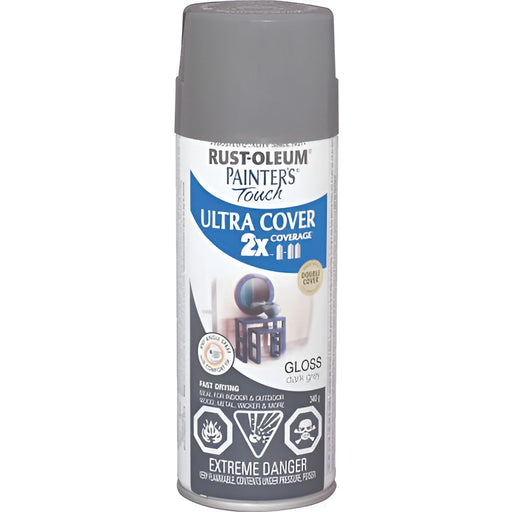 Peinture en aérosol Rust-Oleum Painter's Touch polyvalente 340g - fini lustré - Gris foncé - Quincaillerie G.H. Berger