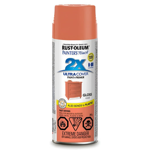 Peinture en aérosol Rust-Oleum Painter's Touch polyvalente 340g - fini lustré - Corail - Quincaillerie G.H. Berger