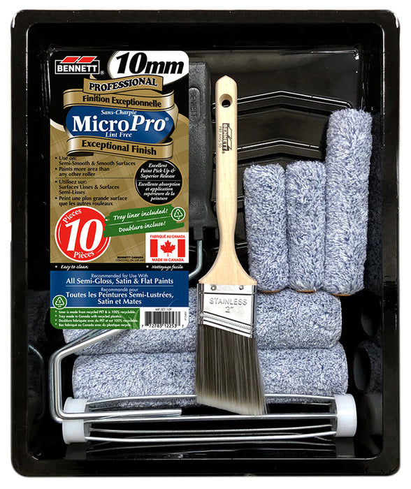 Ensemble de rouleaux 9" et pinceaux - 10 morceaux Bennett Tools