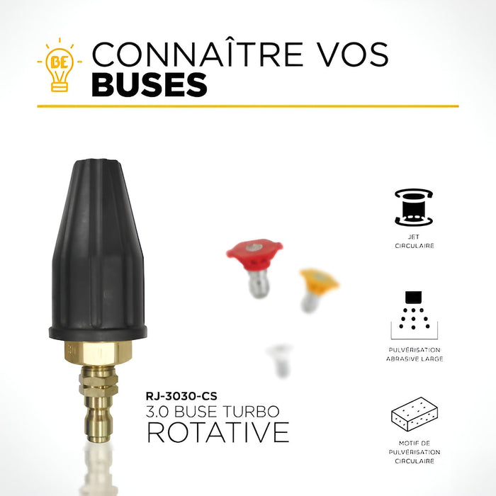 Buse turbo 1/4" en céramique pour laveuse à pression BE Power Equipment - Quincaillerie G.H. Berger