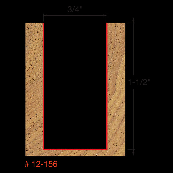 Mèche droite à 2-cannelures (3/4"x1-1/2") à tige 1/2"