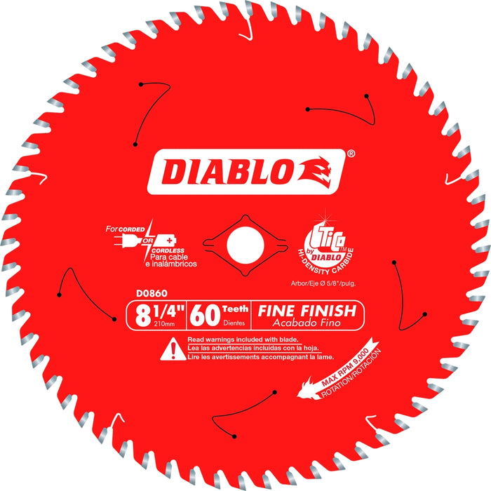 Lame de finition fine (8-1/4"x60 dents)